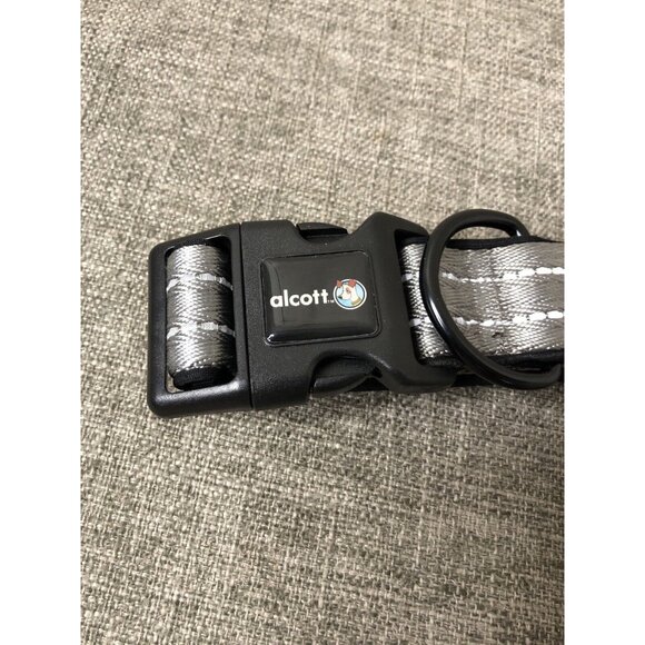 Alcott Gray Black Adventure Padded Reflective Pet Dog Collar Size XL 18"-28" - Picture 3 of 5